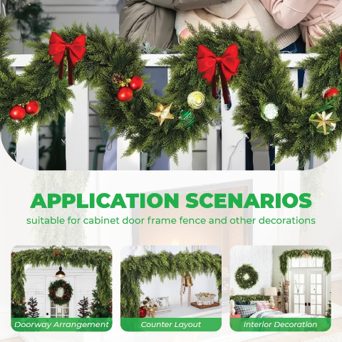 🎅HOT SALE 49% OFF💥2025 Premium Christmas Artificial Cedar Garland🎄 (6 FT / 1.8 M)
