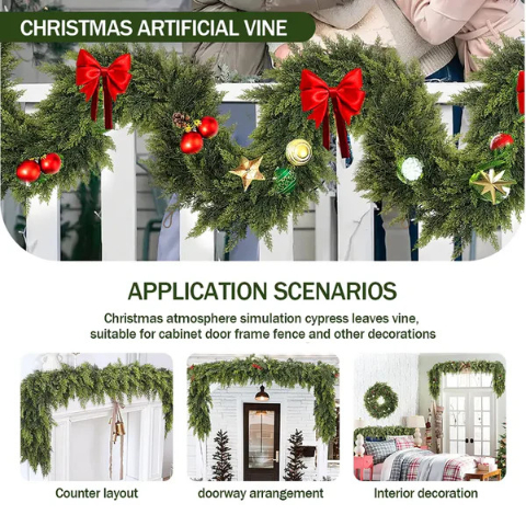 🎅HOT SALE 49% OFF💥2025 Premium Christmas Artificial Cedar Garland🎄 (6 FT / 1.8 M)
